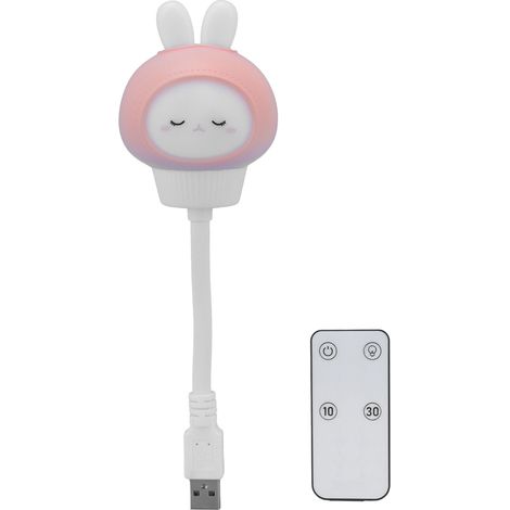 Veilleuse USB Lapin Mignonne avec Télécommande, Lampe de Nuit Bébé, Décoration de Chambre, Cadeau d'Anniversaire (1/5)