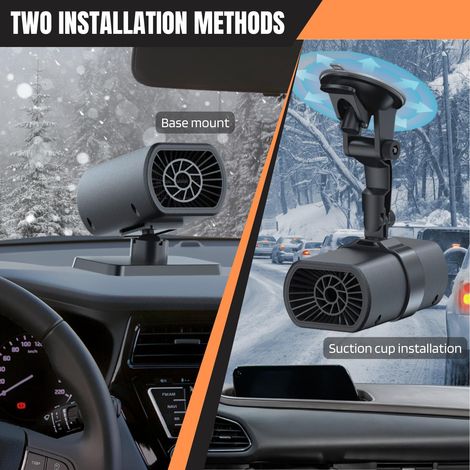 Riscaldatore portatile per auto 2 in 1 12V Riscaldamento rapido Sbrinatore Antiappannamento Ventilatore Ventilazione regolabile Ventosa Supporto per cruscotto - ALTRO (1/4)