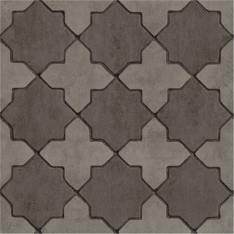 Graphic wallpaper wall Profhome 374213 non-woven wallpaper slightly textured with graphical pattern matt grey black 5.33 m2 (57 ft2) (1/5)