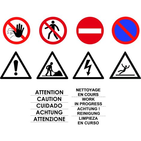 Etiquette de danger, avec pictogramme : Danger, Auto-adhésif ( Prix pour Paquet de 2 )