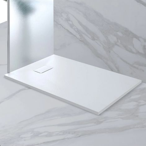 Piatto Doccia Effetto Pietra Sottile Antiscivolo Moderno - Colore: Bianco - Formato: 70 x 90 cm (1/2)