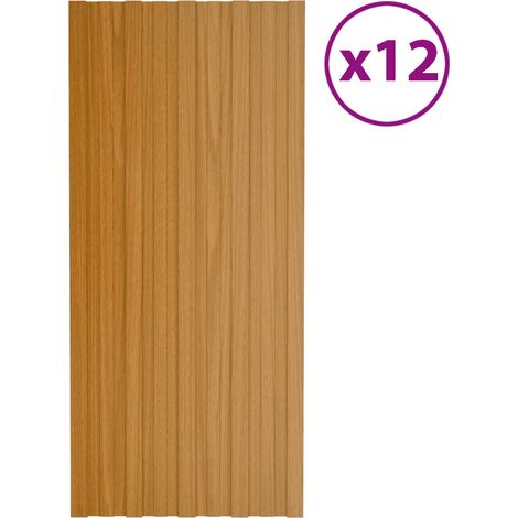 Panneau de toiture 12 pcs Naturel 100 x 45 cm Acier galvanisé (1/5)