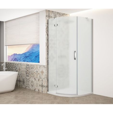 Paroi de douche quadrant TRINITY CHROME 900x900mm, verre mat, gauche (1/4)