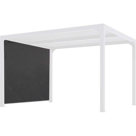 Tenda accessoria per Pergola bioclimatica PER 240X300 con binario per lato 2,40 m, colore grigio (1/4)