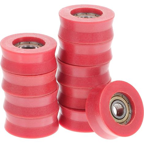 Poulie coulissante en nylon avec roulement et gorge de 12 mm pour portes coulissantes placards (1/5)
