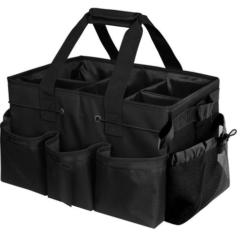 Storage bag for cleaning products, large capacity compartmentalized storage bag, with handles and shoulder strap. (1/5)