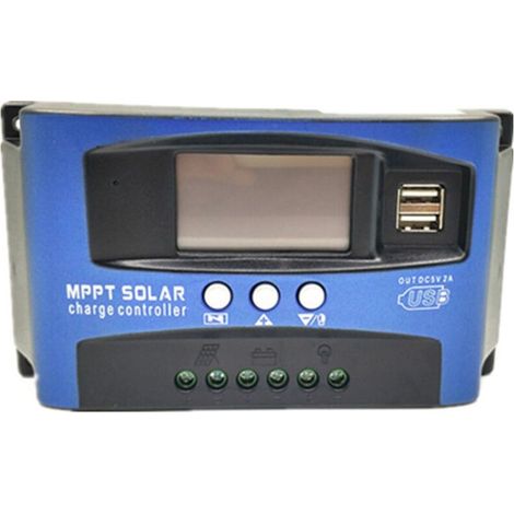 Contrôleur De Charge Solaire Avec Écran Lcd, Mppt 60a Contrôleur De Charge Solaire Dual Usb Lcd Display 12v 24v (1/5)