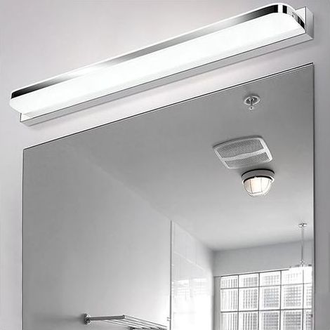 42 cm,Lampe de miroir de salle de bain, murale, en acier inoxydable,9 W, 220 V, blanc naturel, 6000 K, étanche IP44, blanc neutre [Classe énergétique E] (1/5)