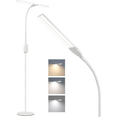ZMH LED Lampadaire dimmable avec col flexible - Blanc 9W liseuse de salon avec minuterie et fonction mémoire Tactile Dimmable 158CM Lampadaire sur pied Salon pour chambres (1/5)