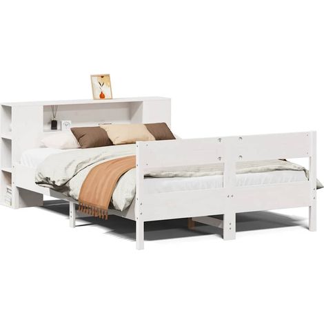 Maison Exclusive - Letto Libreria senza Materasso Bianco 160x200 cm Legno di Pino