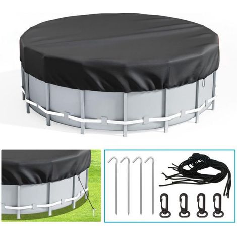 Bâche Piscine Ronde - 366 Cm - Oxford 210D - Protection UV Et Coupe-Vent - Version 2026 (1/2)