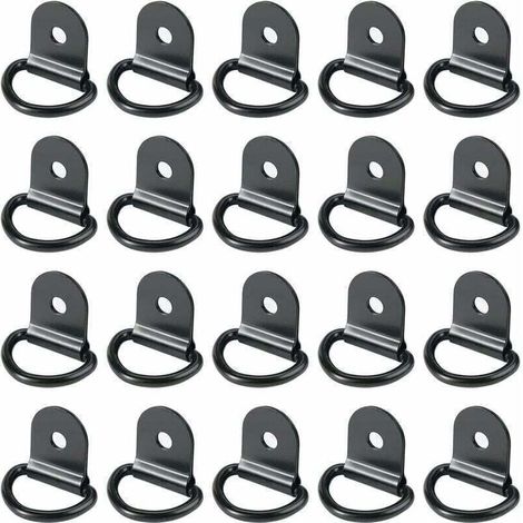 20 pièces Anneaux D'arrimage,Anneaux d'arrimage,Anneau Arrimage INOX,remorque d'anneau Montage d, Anneau d arrimage Rond pour Pliable avec Verrouillage de Charge dans Les Voitures(36 x 25 mm, Noir) (1/4)