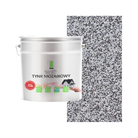 Enduit mosaïque résine gris 7 kg – Résistant au gel – Application intérieure et extérieure – Texture agneau – Couverture 10 m²
