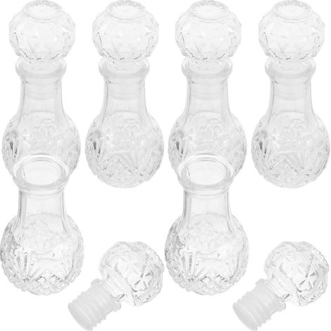 Bouteilles d'essai en verre, lot de 6, transparentes, pour le stockage. (1/5)