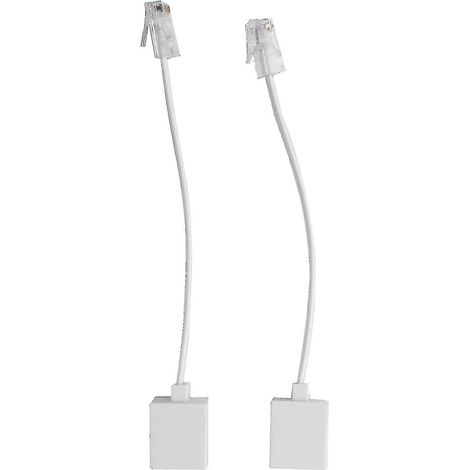Adaptateur 2 prises RJ45 mâle vers RJ11 6P4C femelle (mâle/femelle) pour téléphone et Ethernet (1/5)