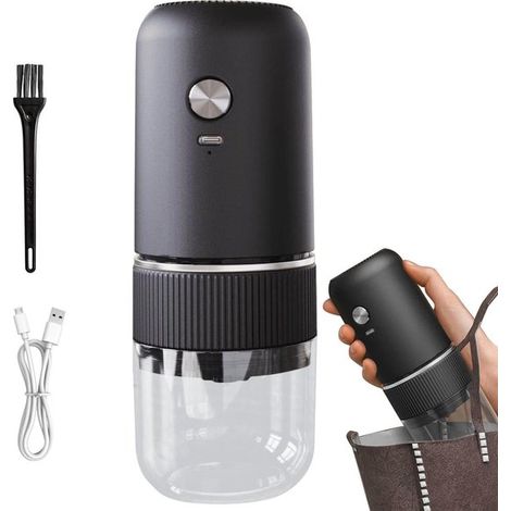 Molinillo de café, máquina de espresso portátil, cafetera ligera, cafetera de viaje de tornillo, cafetera recargable, molinillo de café compacto (1/4)