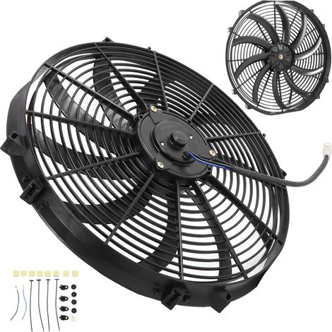 Ventilateur électrique 12V pour camion, camping-car, 16 pouces, 10 pales, poussé-tiré, remplacement modification climatisation auto, soufflerie DC puissante (1/5)