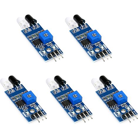 5 modules de capteurs infrarouges (IR) pour la détection d'obstacles, compatibles avec les robots de voiture intelligente Arduino. (1/5)