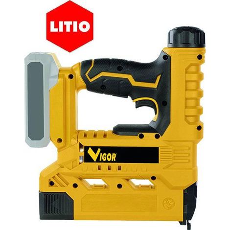 Vigor 4015405 V-FB 20V Fissatrice a Batteria 20V Li-Ion per Chiodi 15-32 mm e Punti 15-25 mm colore Nero (1/3)