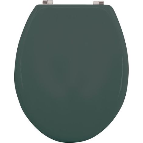 MSV – Abattant adulte pour WC en MDF vert foncé mat – Charnières inox – Surface hygiénique et facile à nettoyer – Résistant à l'humidité