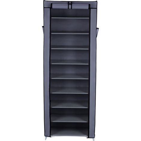 Songmics – Armoire à chaussures 10 couches – Housse en tissu non tissé – Dimensions 58 x 28 x 160 cm – Capacité 27 paires – RXJ10G