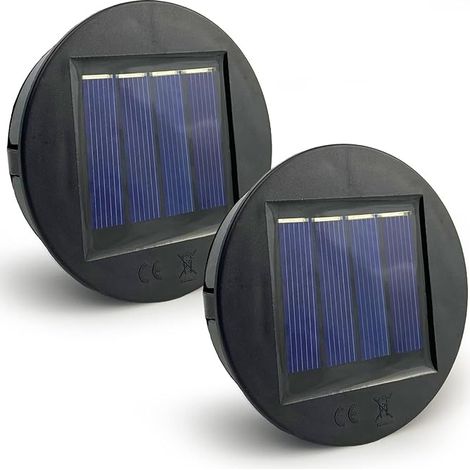 HELESIN Lot de 2 Lampes Solaires de Rechange de 8 cm de Diamètre, avec LED Claires, Étanche IP65, Couvercle Led Solaire pour Lampes Solaires de Jardin et Bricolage (1/5)