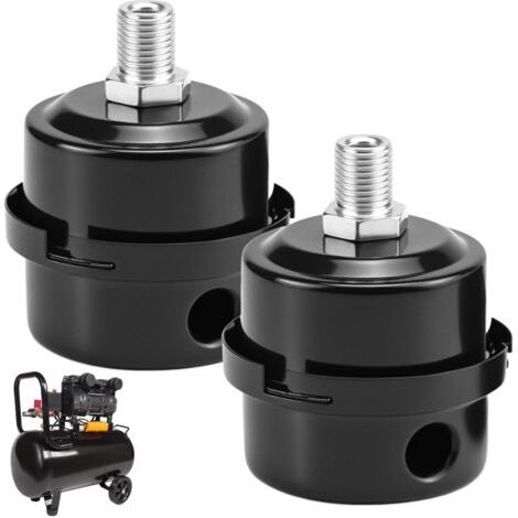 Lot de 2 Silencieux pour Compresseur d'Air, silencieux de filtre d'admission de compresseur d'air en métal, 1/4 "PT 12mm (1/5)