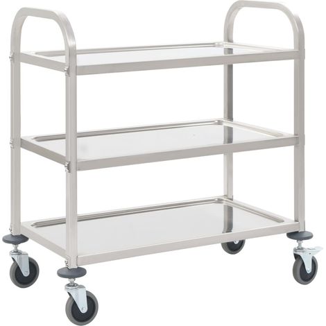 Chariot de cuisine à 3 niveaux 87x45x83,5 Acier inoxydable (1/5)