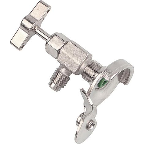 Valvola di aggiunta di fluoruro per climatizzatori R134A, rossa, in lega, facile da usare (per la maggior parte delle bombolette di refrigerante di piccole dimensioni) (1/5)