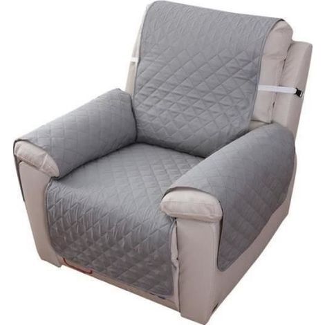 Copripoltrona reclinabile trapuntato, copripoltrona reclinabile a 1 posto, grigio (1/4)