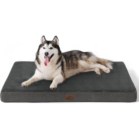 Matelas Chien Grande Orthopédique Dehoussable,120x74x10cm,Gris (1/5)