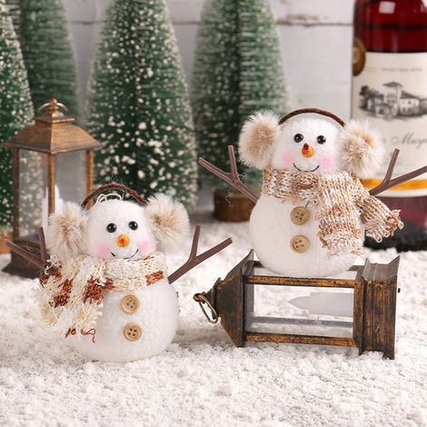Lot de 2 mini bonhommes de neige lumineux et enchanteurs pour la décoration de Noël. (1/5)