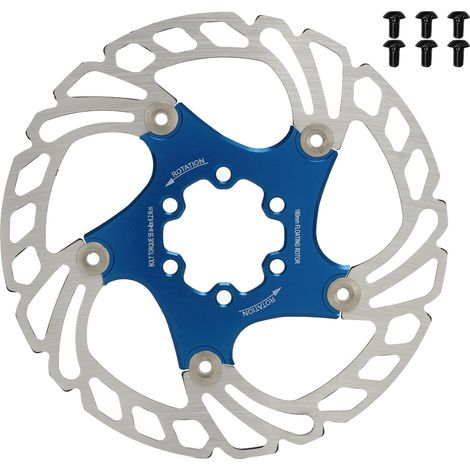 Disque de frein à disque flottant pour VTT 6 trous Dissipation thermique Rotor de frein Bleu 160mm (1/5)