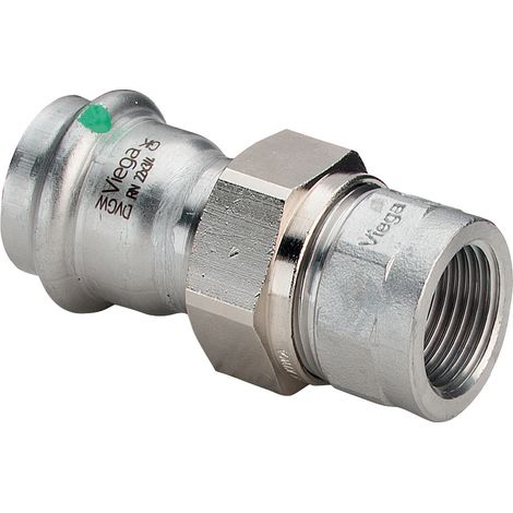 Viega Sanpress Inox raccord 437459 15mmxRp 1/2, acier inoxydable, joint plat, SC-Contur