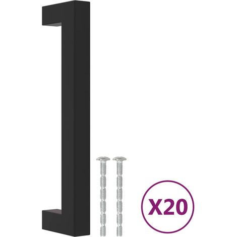 vidaXL Tiradores para armarios 20 uds acero inoxidable negro 128 mm (1/2)