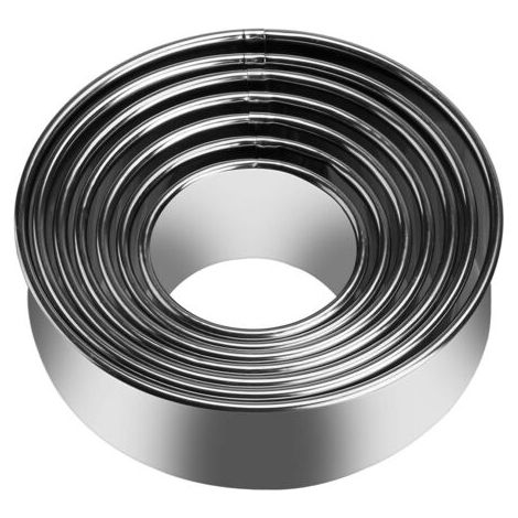 BUNTHAUS Ensemble d'outils d'emballage de coupeur d'emballage de boulette d'acier inoxydable de 5 pièces (fabricant de biscuits à bord plat rond, coupeur de boulette chinois, presse à gâteau (1/5)