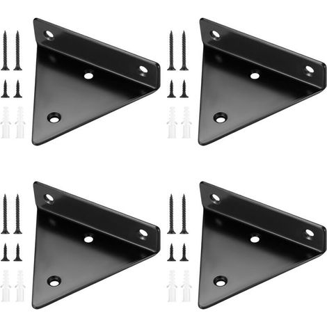 4 Pièces Supports d'étagère Flottants Console pour étagère , Supports à Tablettes Muraux Triangulaires Invisibles, Equerre Etagere Murale Métal pour étagère