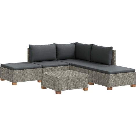 6 pz Set Lounge in Rattan con Cuscini GENDT Rattan naturale vidaXL (1/5)
