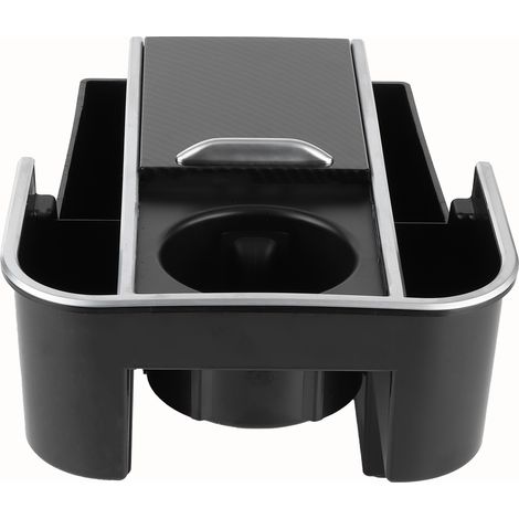Console centrale multifonction avec accoudoir, rangement organiseur compatible Land Rover Discovery Sport 2020, style fibre de carbone, coffre de stockage pratique. (1/5)