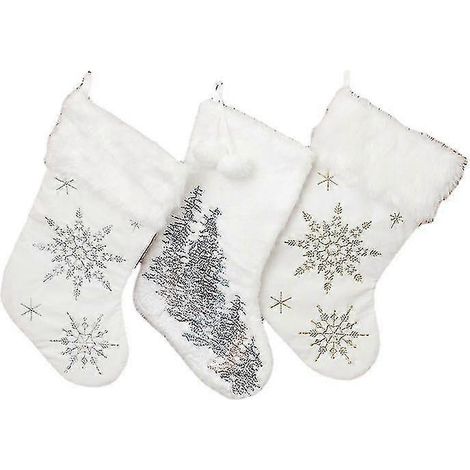 3 bolsas de regalo con forma de calcetín navideño para decoración de árbol de Navidad. (1/3)