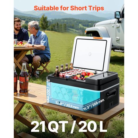 Glacière Électrique à Compression de Voiture 20 L, Réfrigérateur Portable Contrôle via APP,12/24 V DC et 100-240 V AC, Mini Frigo Auto -20 °C à 20 °C pour Camping Voyage Plage Bateaux Pêche (1/5)