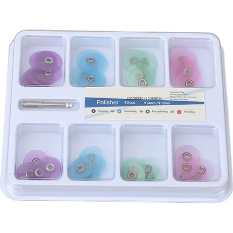 40 disques de polissage dentaire pour blanchiment des dents, finition résine avec mandrin - Lot de 40 pièces (1/5)