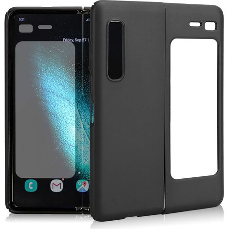Coque de téléphone pliable de luxe en plastique rigide de haute qualité, finition givrée, pour Samsung Galaxy - Noir élégant (1/5)