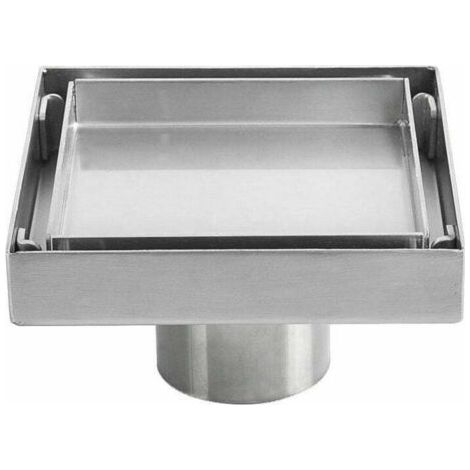 BARKBUSTERSSiphon de sol invisible en acier inoxydable 304 drain de sol déodorant épaissi carré 1010cm (1/4)