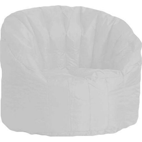 Dmora Fauteuil rond rembourré, couleur blanche, Dimensions 80 x 80 x 80 cm