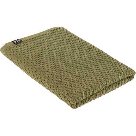 Asciugamano da bagno 70x130 cm 100% cotone a scacchiera - verde oliva - Tendance