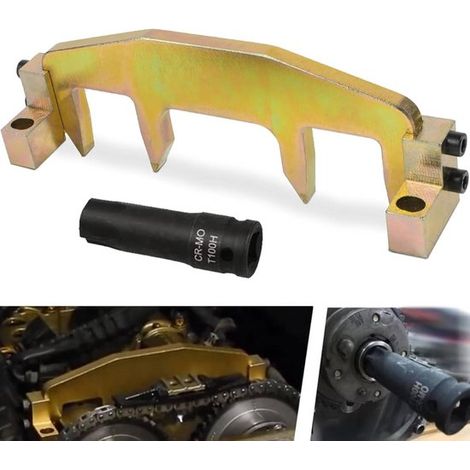 Adecuado para el juego de herramientas sincronización motor, Soporte árbol levas llave ajuste T100, Compatible Mercedes, Benz M271 C200 C180 E260 (1/4)
