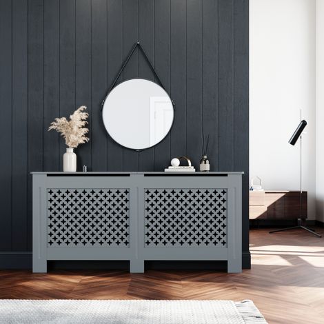 ELEGANT Radiator Grey Painted Modern MDF Cabinet , Extra Large