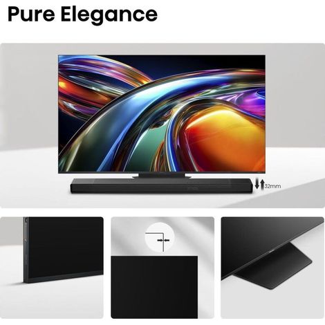 Hisense Smart TV RGB MiniLED 170Hz 65" 4K 65UR9S, Schermo Anti-Riflesso, 100% BT2020, Dolby Atmos 4.1.2 By Devialet, Dolby Vision IQ, VIDAA OS, USB-C, Native 170Hz Game Mode, Wifi 6E, BT, la