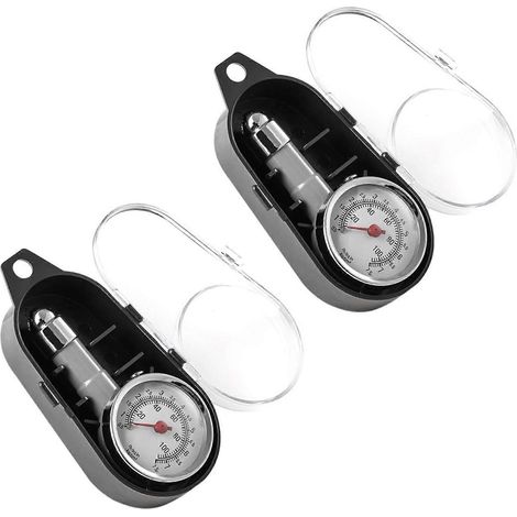 2 manomètres de pression de pneus compacts (10-100 PSI), manomètres mécaniques précis en alliage de zinc pour motos, voitures, SUV et quads. (1/5)